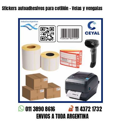 Stickers autoadhesivos para cotillón – Velas y vengalas