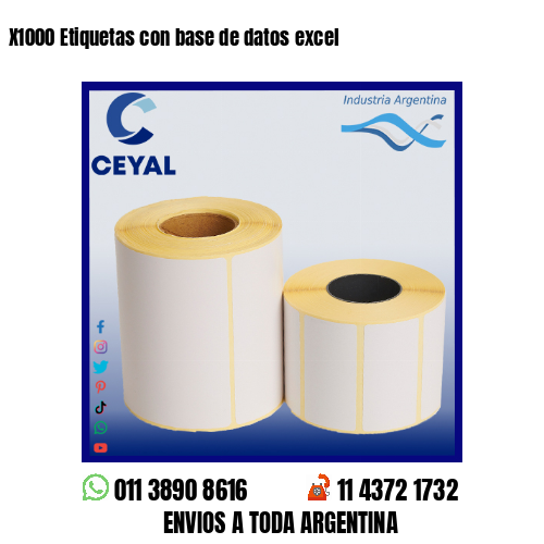 X1000 Etiquetas con base de datos excel