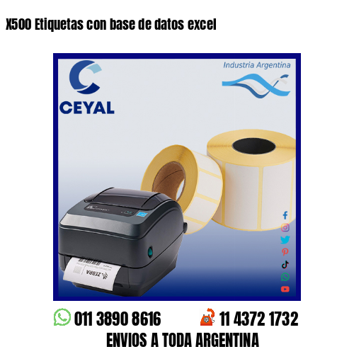 X500 Etiquetas con base de datos excel