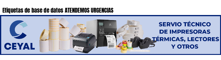 Etiquetas de base de datos ATENDEMOS URGENCIAS