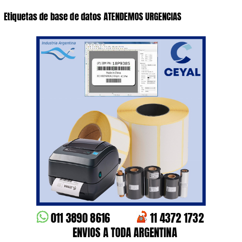 Etiquetas de base de datos ATENDEMOS URGENCIAS