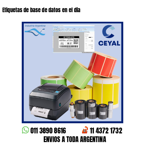 Etiquetas de base de datos en el dia