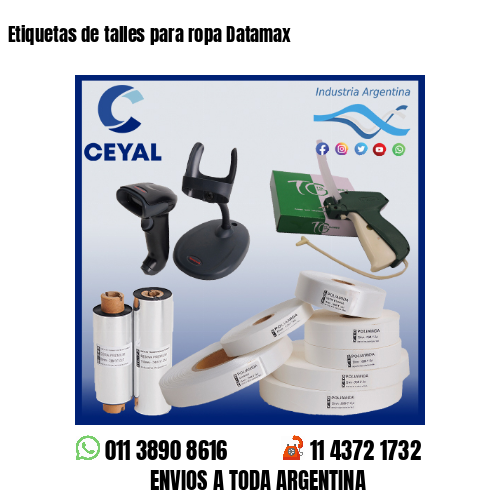 Etiquetas de talles para ropa Datamax