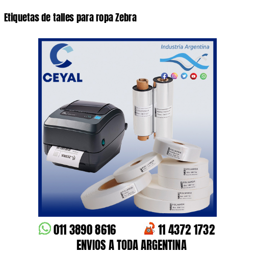 Etiquetas de talles para ropa Zebra