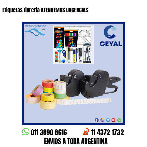 Etiquetas librería ATENDEMOS URGENCIAS