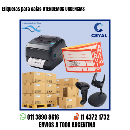 Etiquetas para cajas ATENDEMOS URGENCIAS