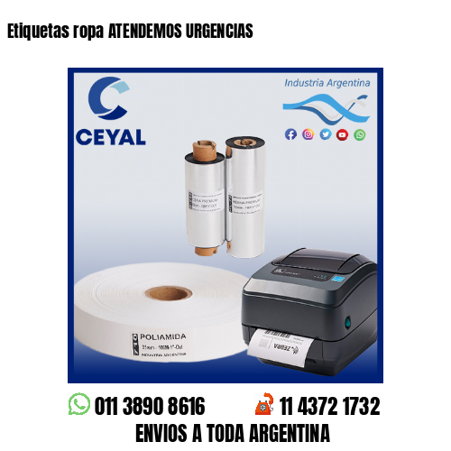 Etiquetas ropa ATENDEMOS URGENCIAS