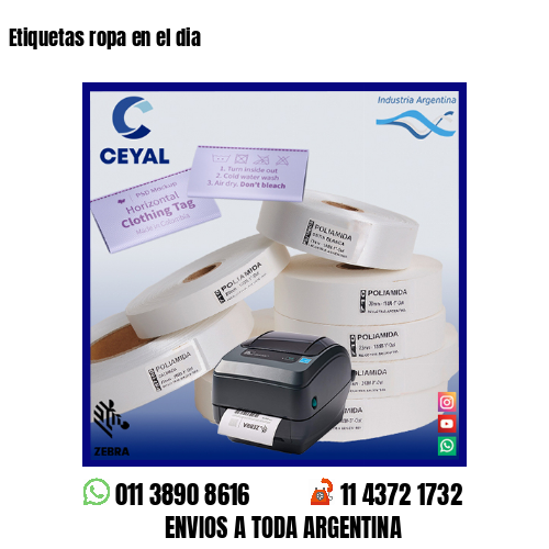 Etiquetas ropa en el dia