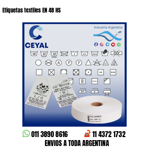Etiquetas textiles EN 48 HS
