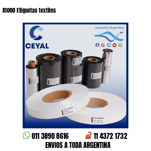 X1000 Etiquetas textiles