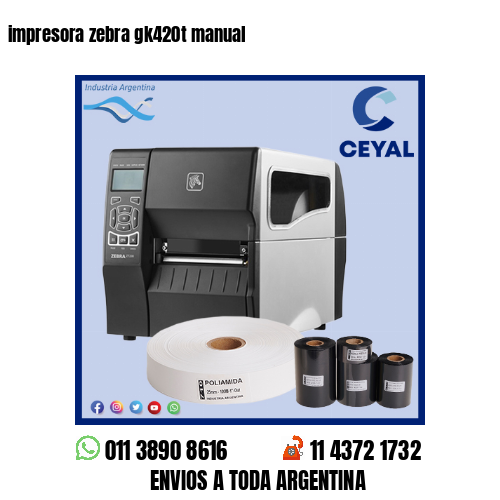 impresora zebra gk420t manual