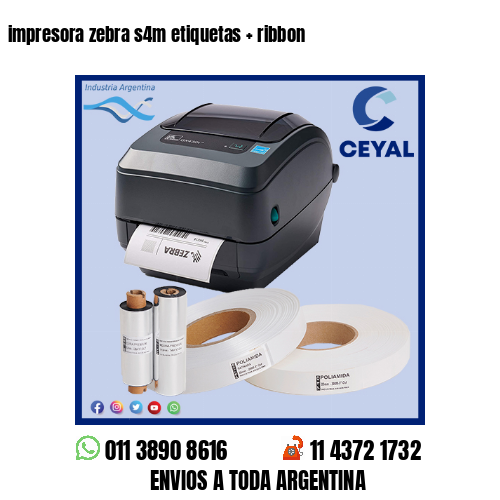 impresora zebra s4m etiquetas   ribbon