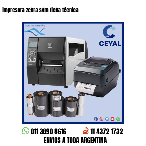 impresora zebra s4m ficha técnica