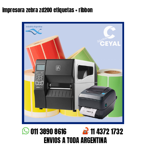 impresora zebra zd200 etiquetas   ribbon