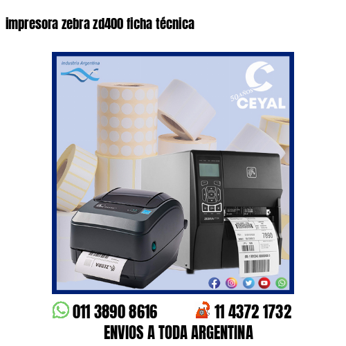 impresora zebra zd400 ficha técnica
