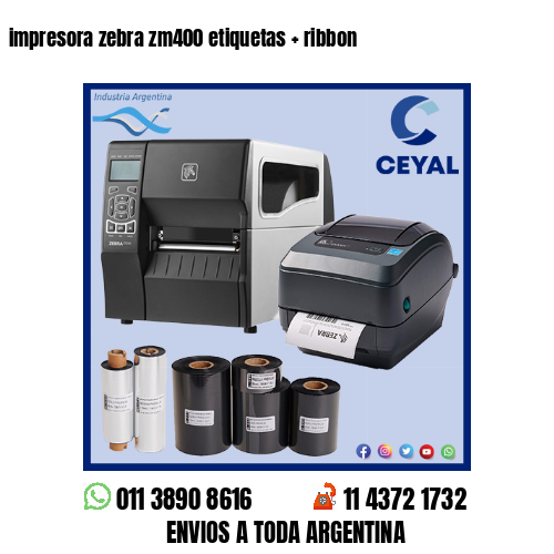 impresora zebra zm400 etiquetas   ribbon