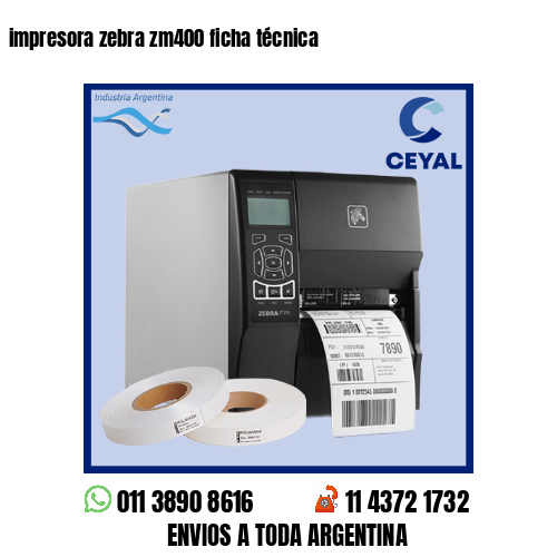 impresora zebra zm400 ficha técnica