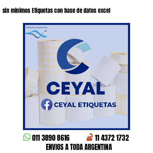 sin minimos Etiquetas con base de datos excel
