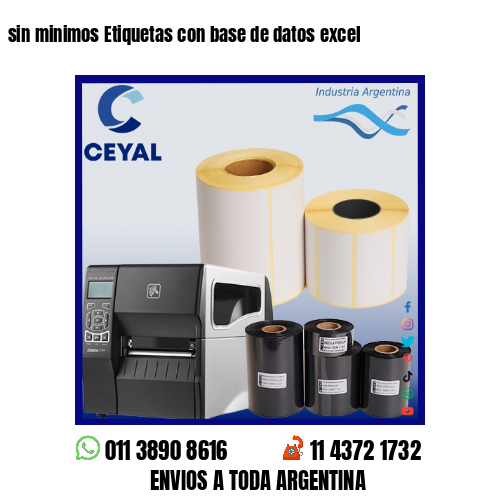 sin minimos Etiquetas con base de datos excel