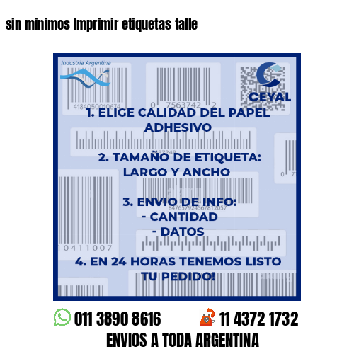 sin minimos Imprimir etiquetas talle