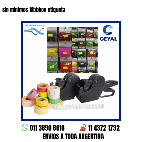 sin minimos Ribbbon etiqueta