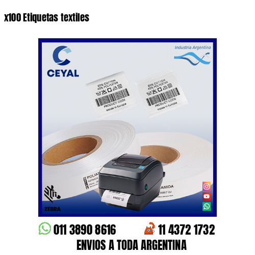 x100 Etiquetas textiles