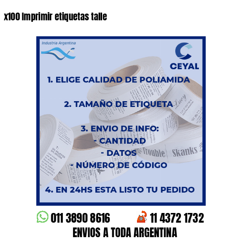 x100 Imprimir etiquetas talle