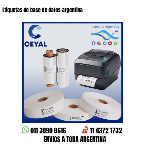 Etiquetas de base de datos argentina