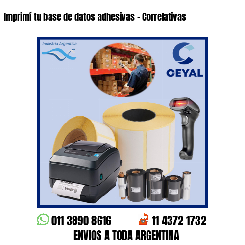 Imprimí tu base de datos adhesivas – Correlativas