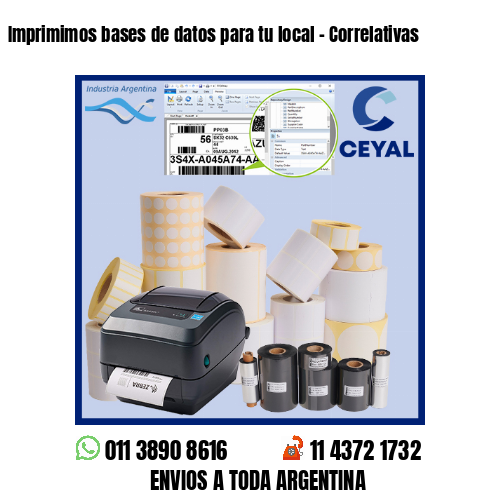 Imprimimos bases de datos para tu local – Correlativas