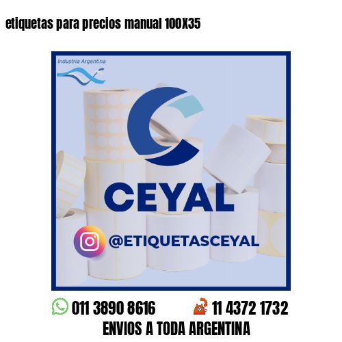 etiquetas para precios manual 100X35