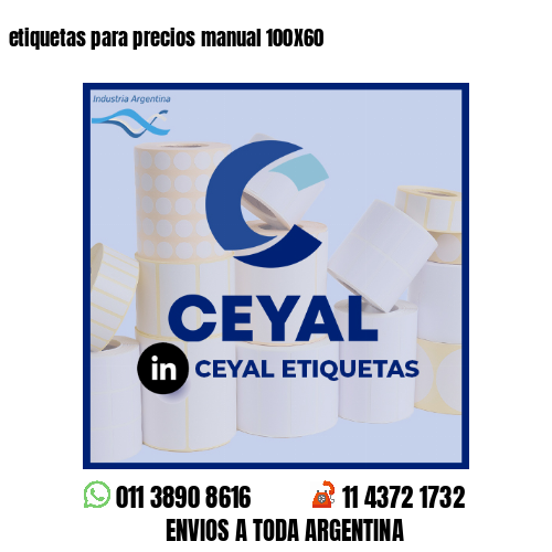 etiquetas para precios manual 100X60