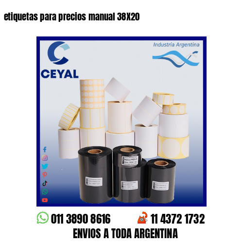 etiquetas para precios manual 38X20