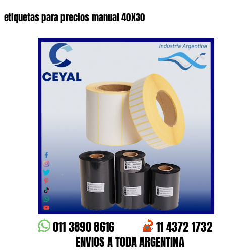 etiquetas para precios manual 40X30