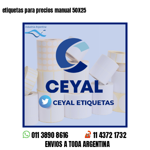 etiquetas para precios manual 50X25