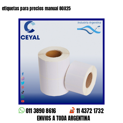 etiquetas para precios manual 80X25