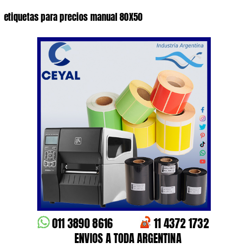 etiquetas para precios manual 80X50