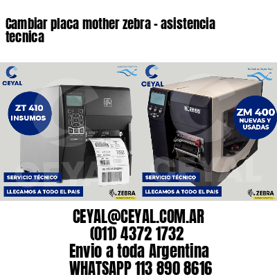 Cambiar placa mother zebra - asistencia tecnica