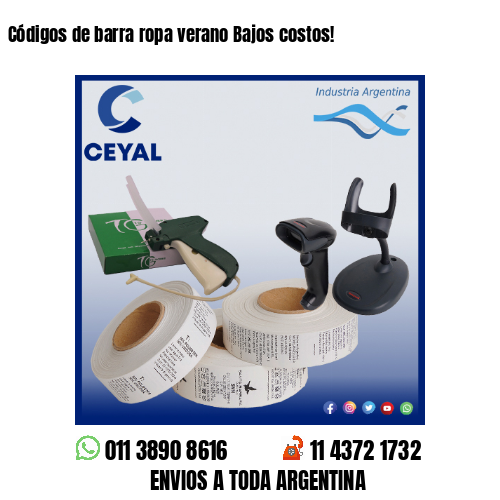 Códigos de barra ropa verano Bajos costos!