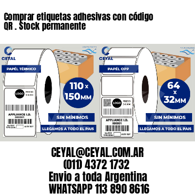 Comprar etiquetas adhesivas con código QR . Stock permanente