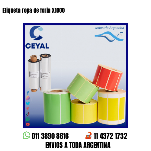 Etiqueta ropa de feria X1000