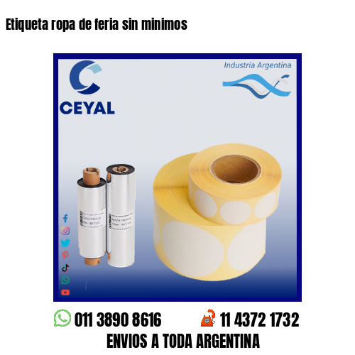 Etiqueta ropa de feria sin minimos