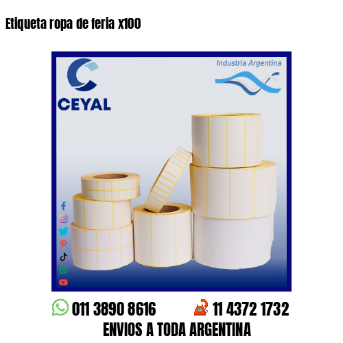 Etiqueta ropa de feria x100