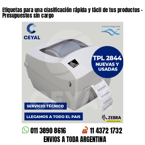 Etiquetas para una clasificación rápida y fácil de tus productos – Presupuestos sin cargo