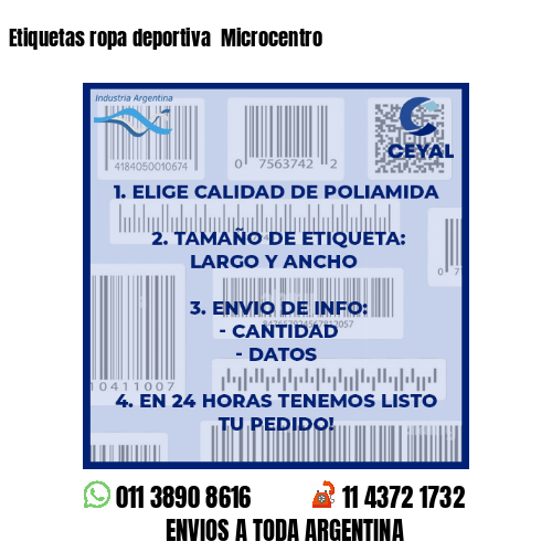Etiquetas ropa deportiva  Microcentro