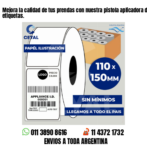 Mejora la calidad de tus prendas con nuestra pistola aplicadora de hilos para etiquetas.