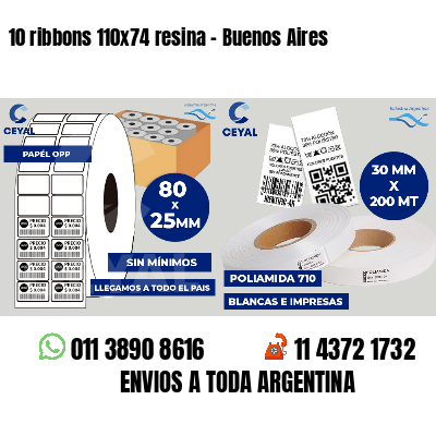 10 ribbons 110x74 resina - Buenos Aires