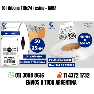 10 ribbons 110x74 resina - CABA
