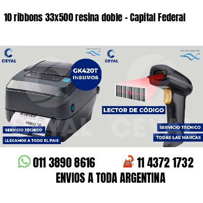 10 ribbons 33x500 resina doble - Capital Federal