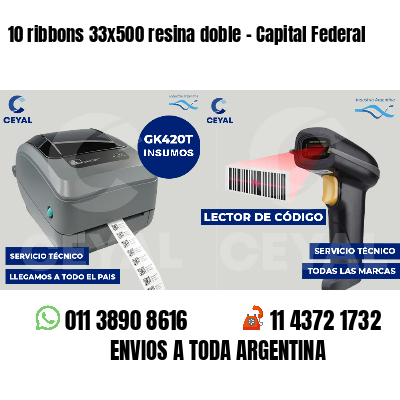 10 ribbons 33x500 resina doble - Capital Federal